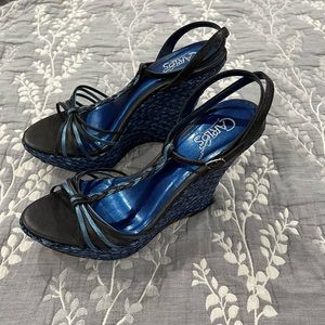Women/shoes/sandals,wedges/size 10, brand Carlos by Carlos Santana, vintage